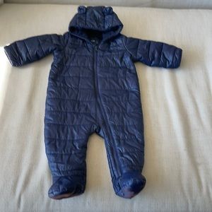 Baby Gap puffer Puffy Navy Snowsuit One Piece 6-12 months
